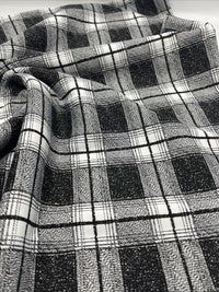 Grey Black Check Ponte Fabric - T9 Fabrics