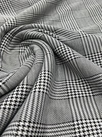 Grey Black Check Ponte Fabric - T9 Fabrics