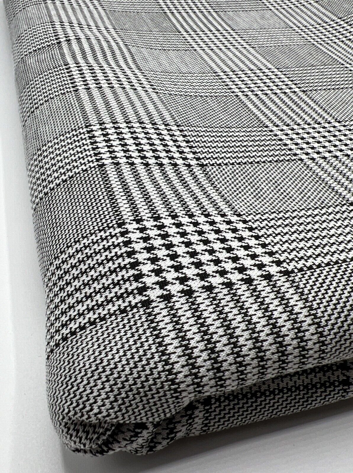 Grey Black Check Ponte Fabric - T9 Fabrics