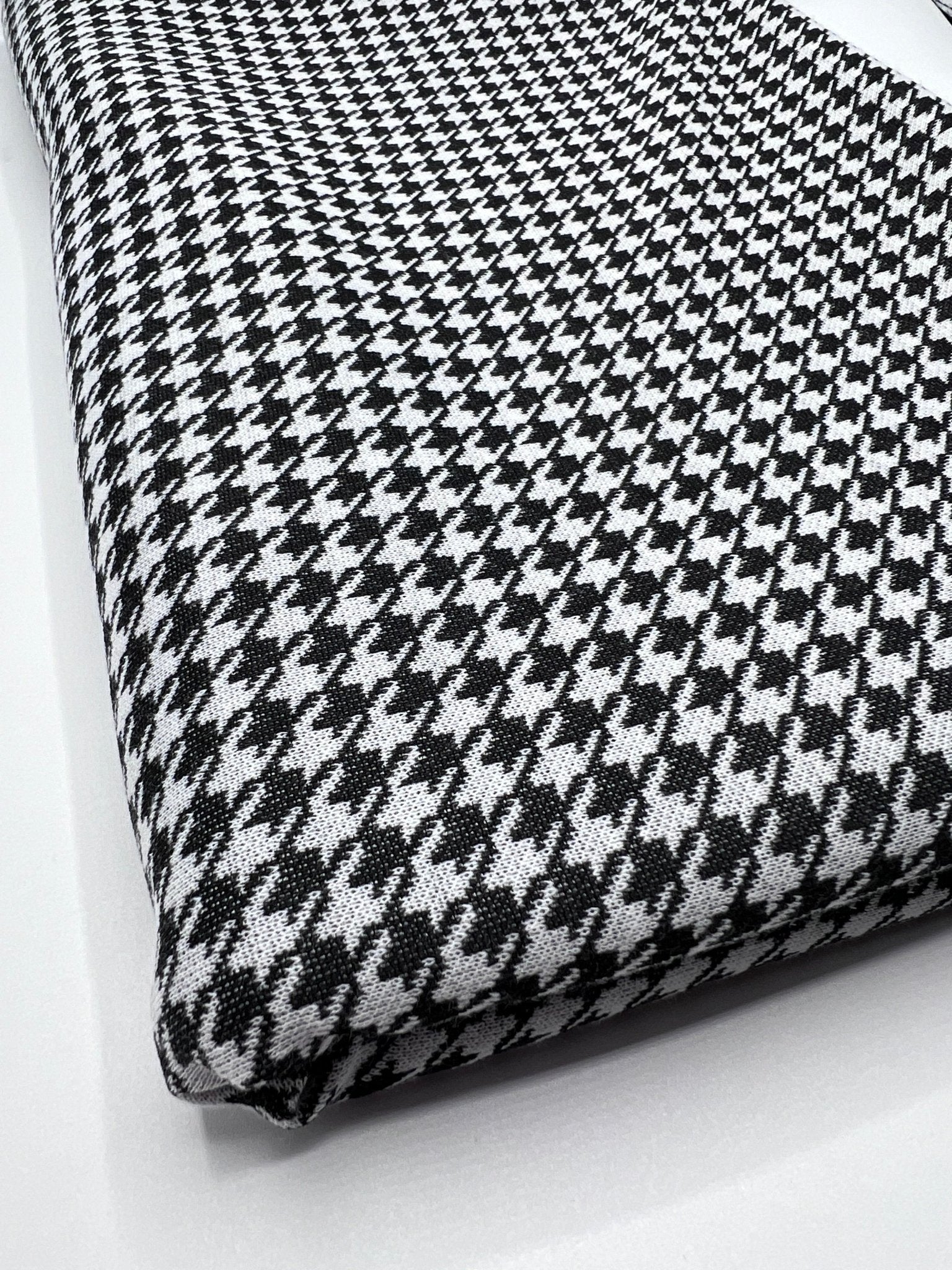 Grey Black Dogtooth Ponte Fabric - T9 Fabrics