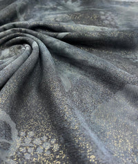 Grey Black Gold Glitter Mesh Fabric Stretch - T9 Fabrics