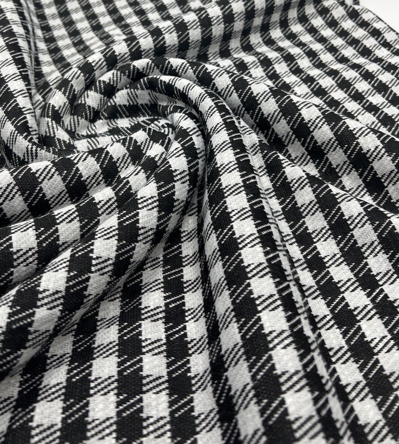 Grey Black Square Jacquard Fabric - T9 Fabrics