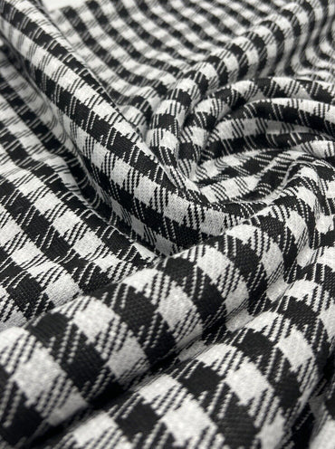 Grey Black Square Jacquard Fabric - T9 Fabrics