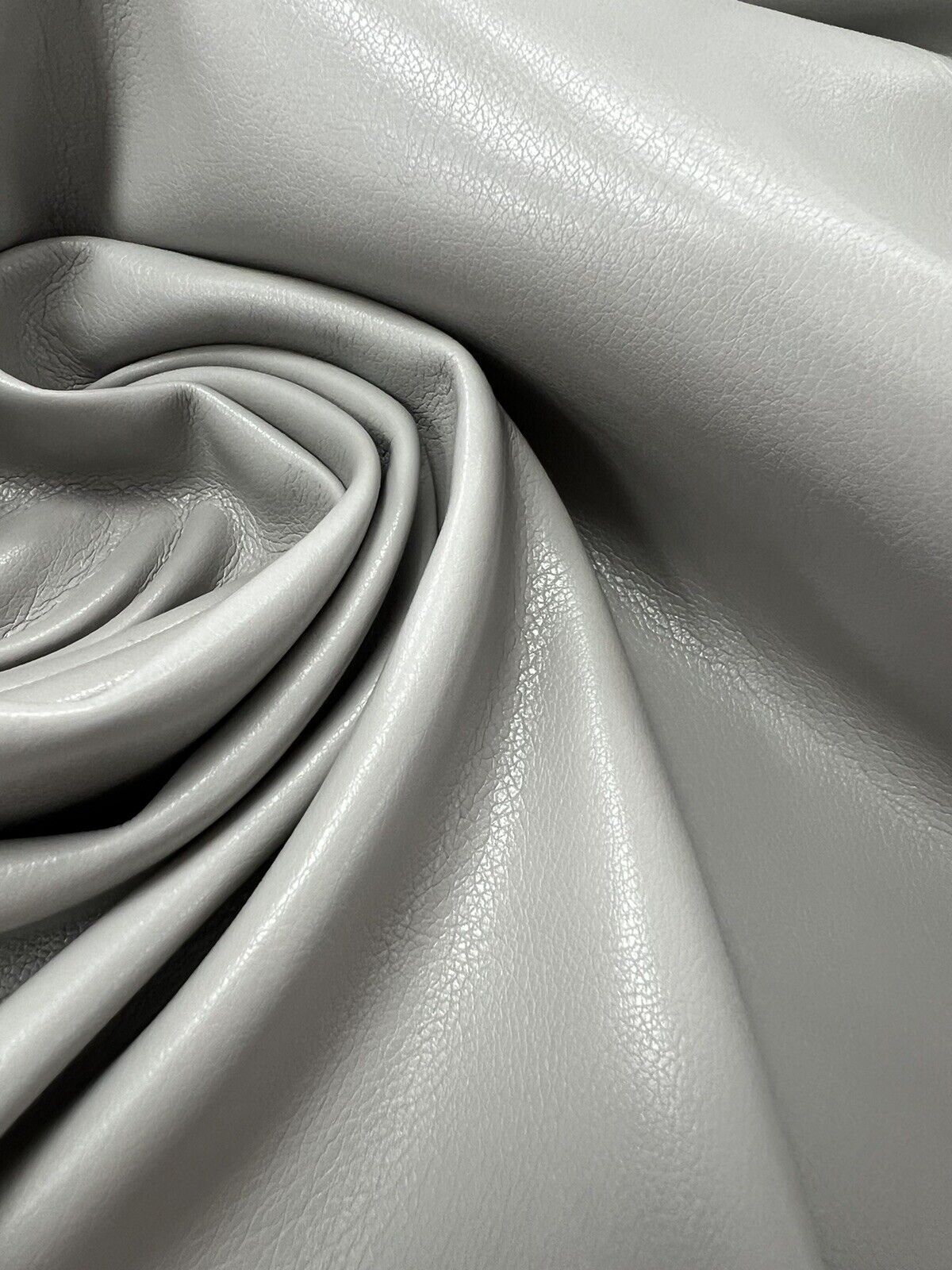 Grey Faux Leather Leatherette Stretch Fabric - T9 Fabrics