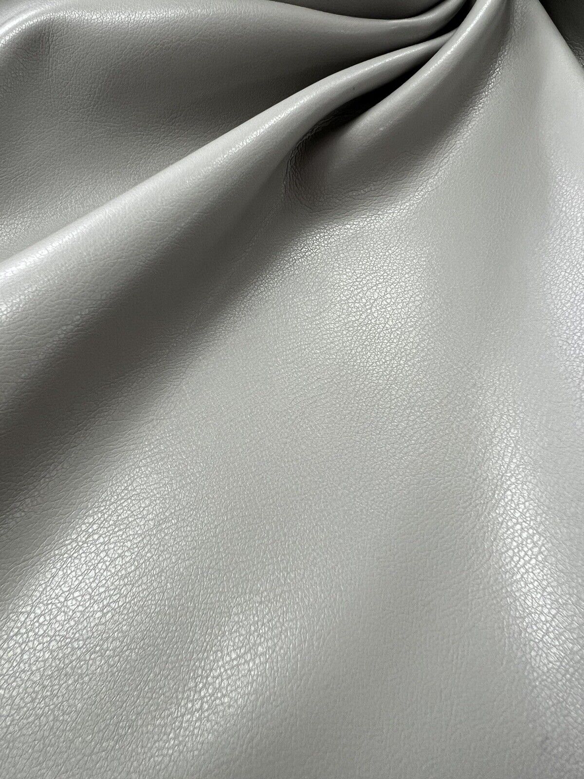 Grey Faux Leather Leatherette Stretch Fabric - T9 Fabrics