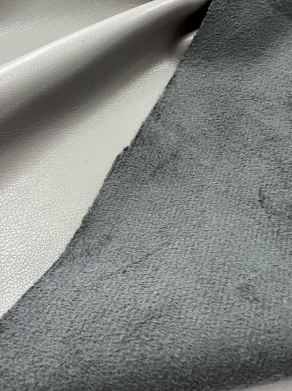 Grey Faux Leather Leatherette Stretch Fabric - T9 Fabrics