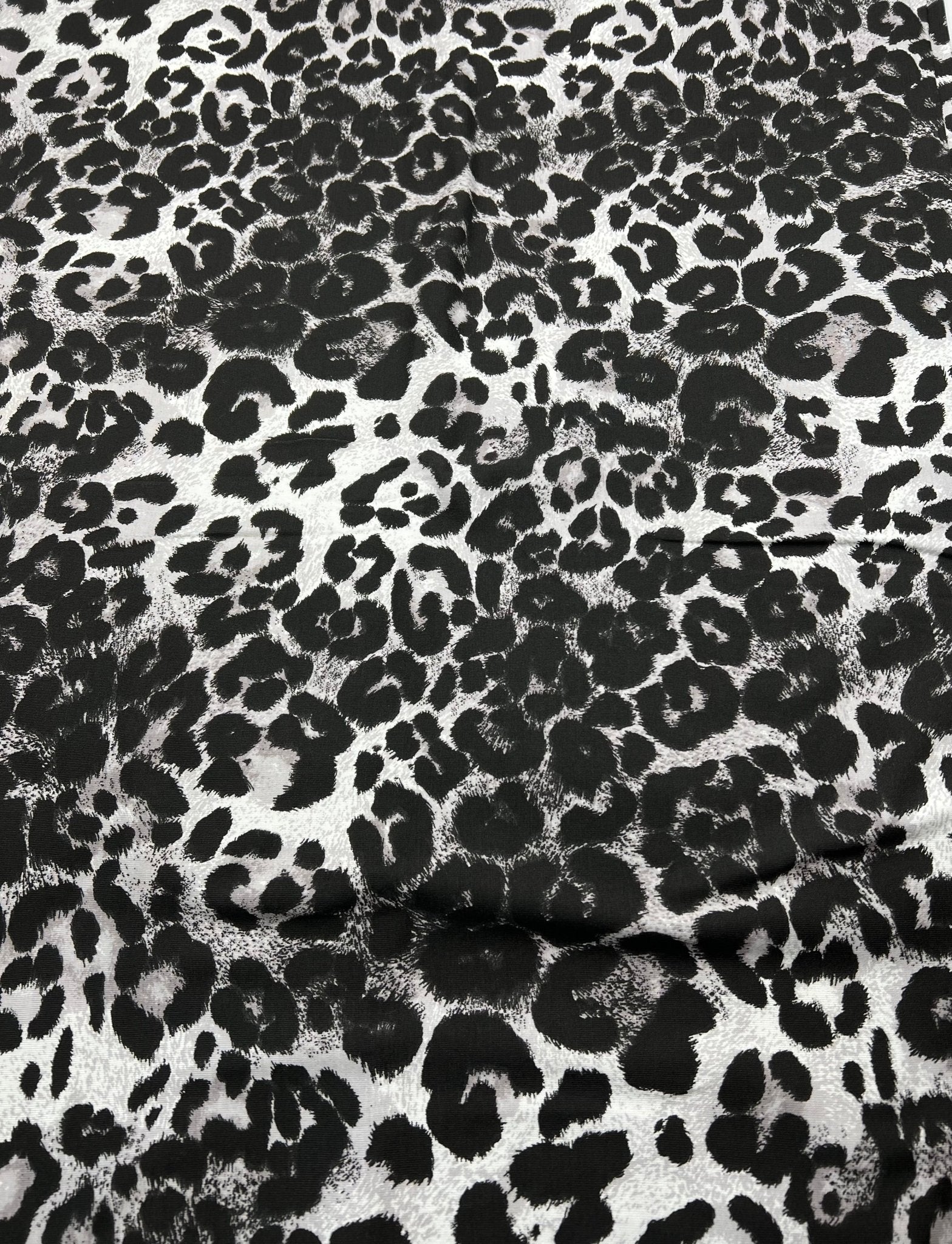 Grey Leopard Print Viscose Elastane Fabric - T9 Fabrics