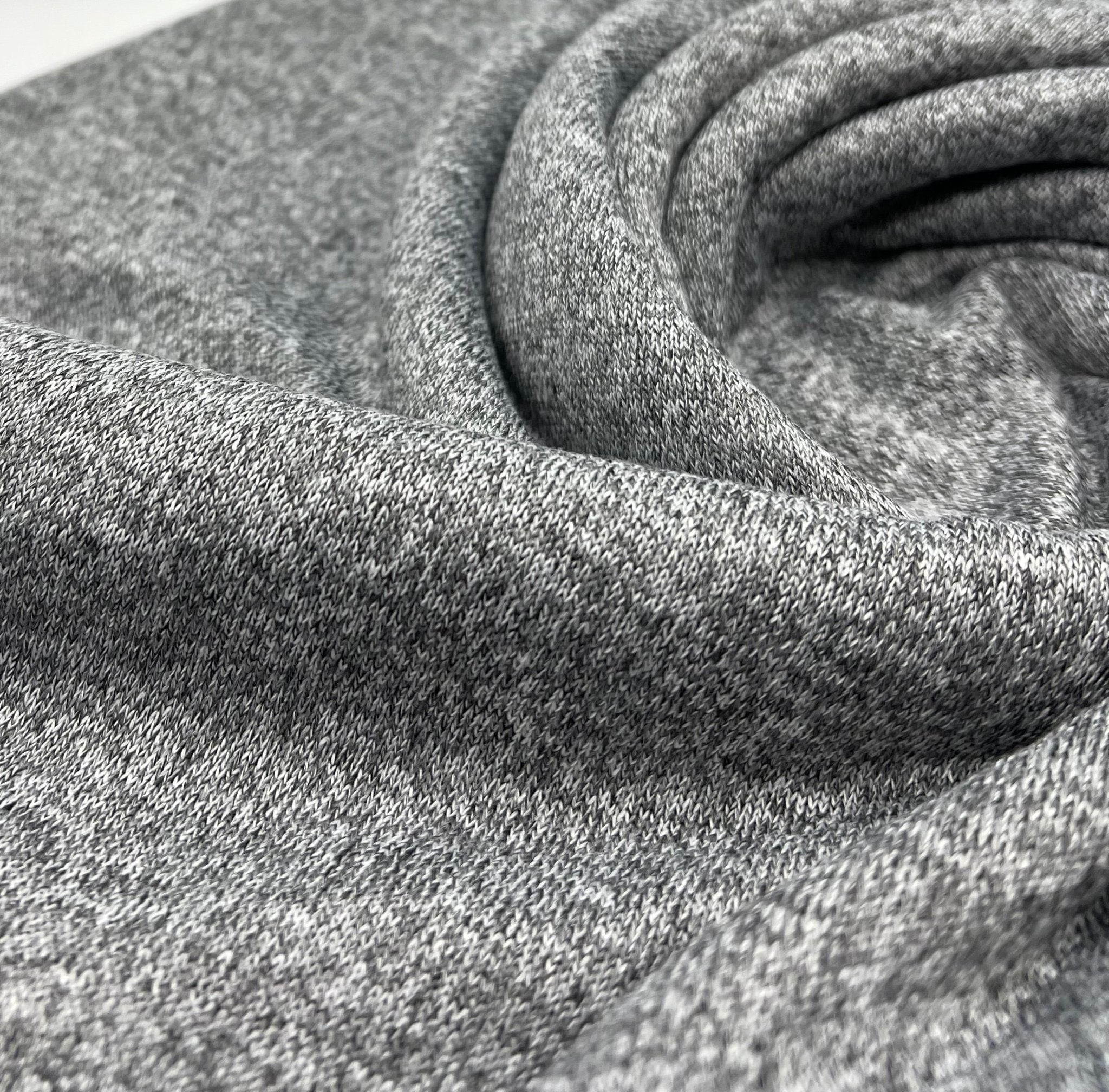 Grey Melange Knit Stretch Fabric - T9 Fabrics