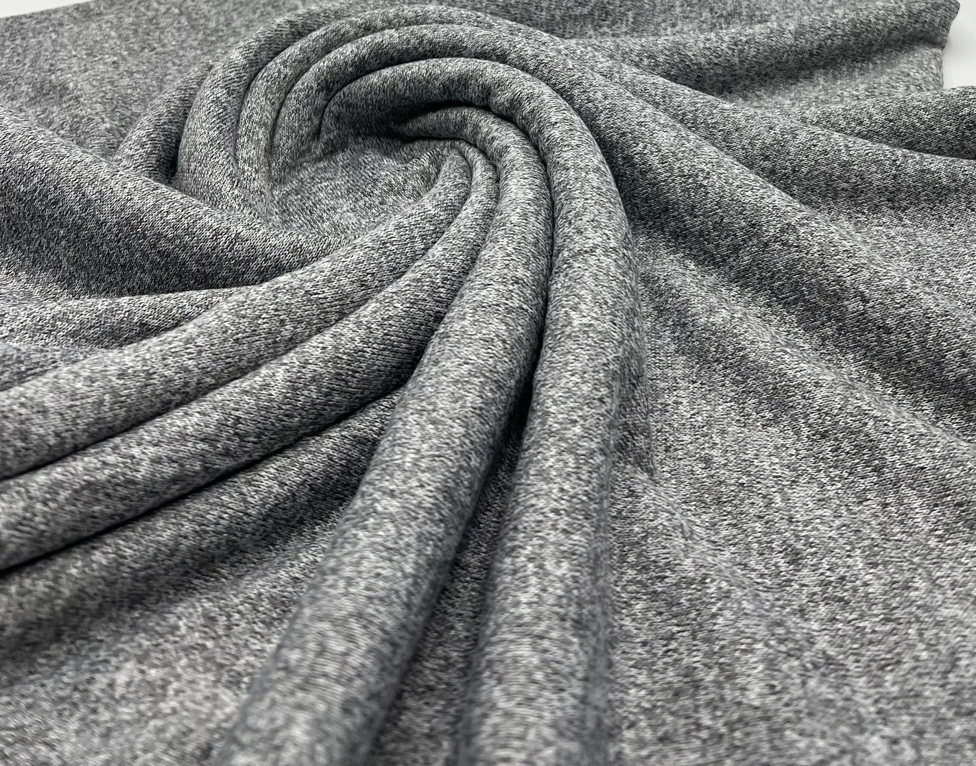 Grey Melange Knit Stretch Fabric - T9 Fabrics