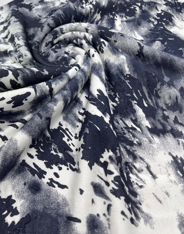 Grey Mix Tie Dye French Terry Loopback Fabric - T9 Fabrics