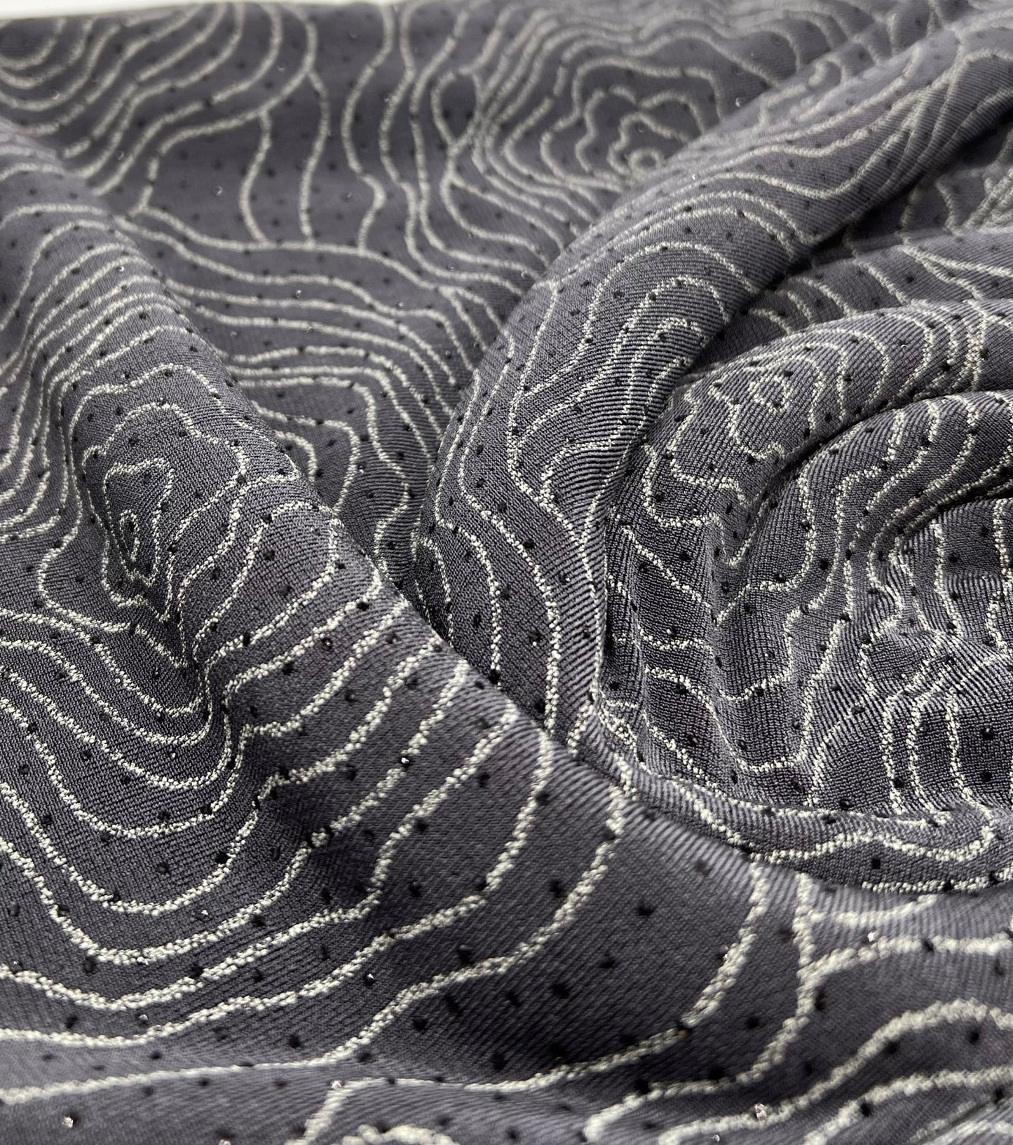 Grey Patterned Glitter Sequin 4 Way Stretch Dress Craft Fabric - T9 Fabrics