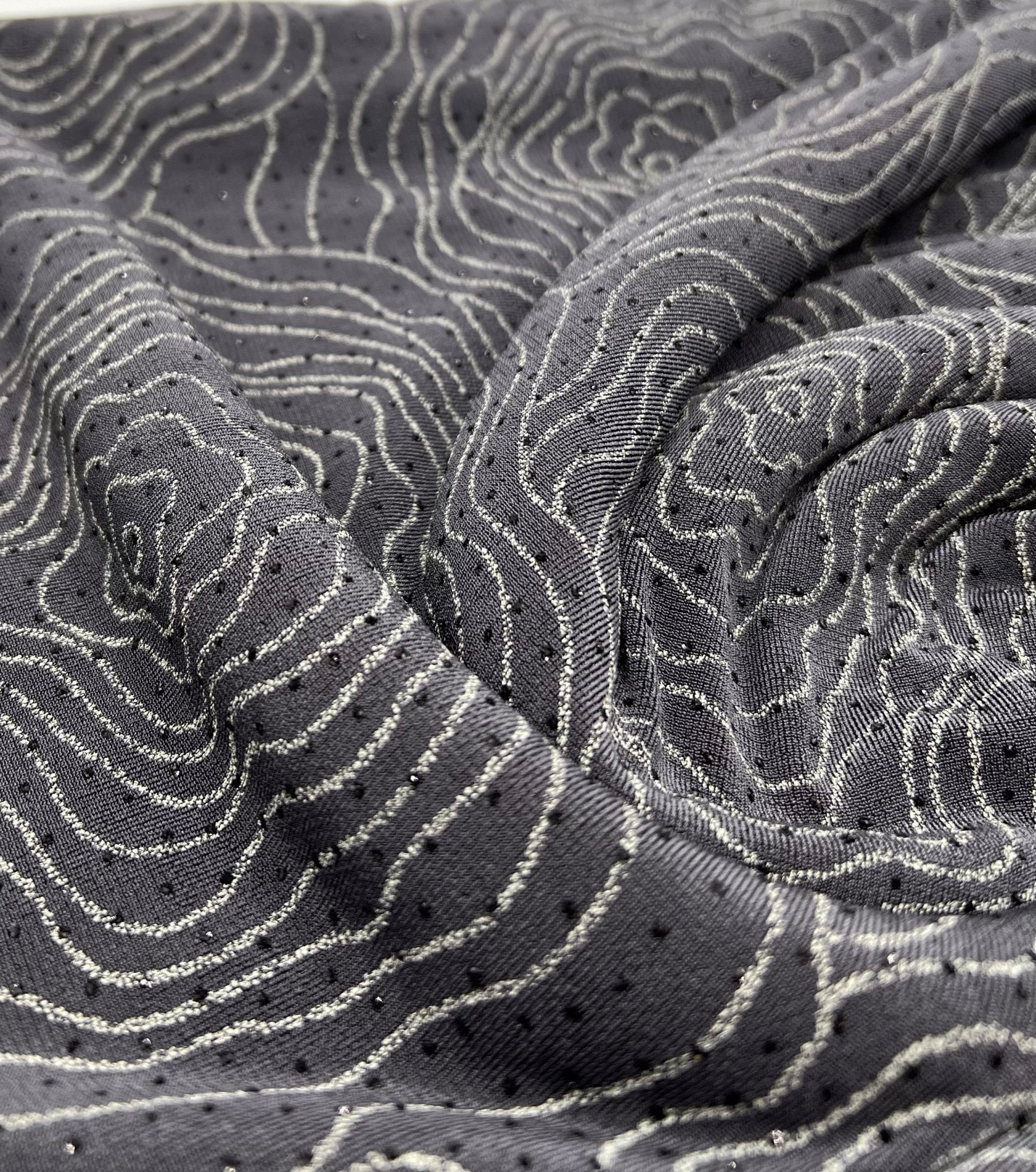 Grey Patterned Glitter Sequin 4 Way Stretch Dress Craft Fabric - T9 Fabrics