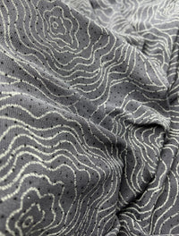 Grey Patterned Glitter Sequin 4 Way Stretch Dress Craft Fabric - T9 Fabrics