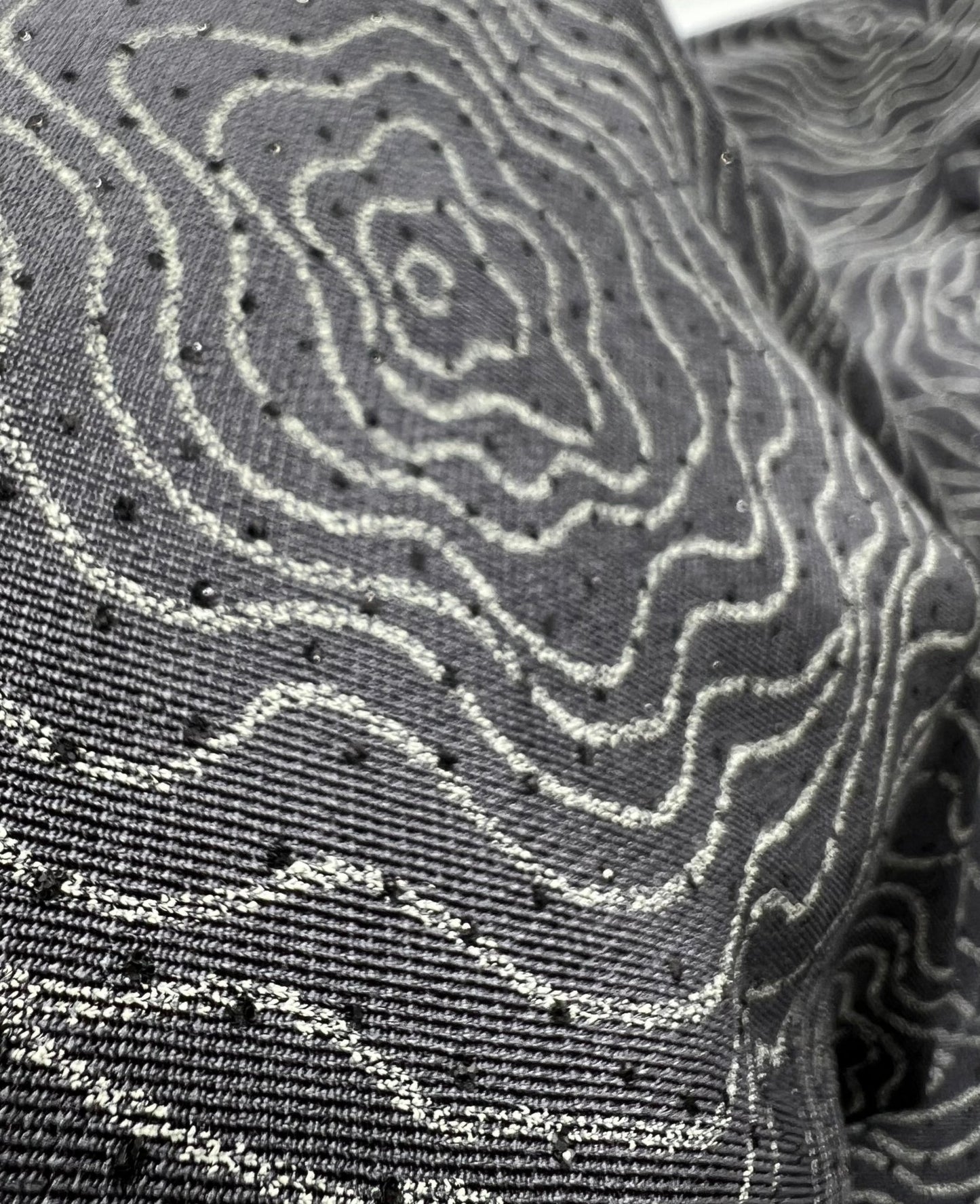Grey Patterned Glitter Sequin 4 Way Stretch Dress Craft Fabric - T9 Fabrics