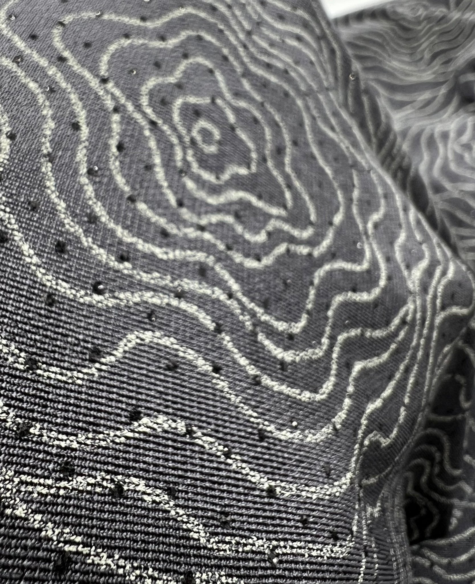 Grey Patterned Glitter Sequin 4 Way Stretch Dress Craft Fabric - T9 Fabrics