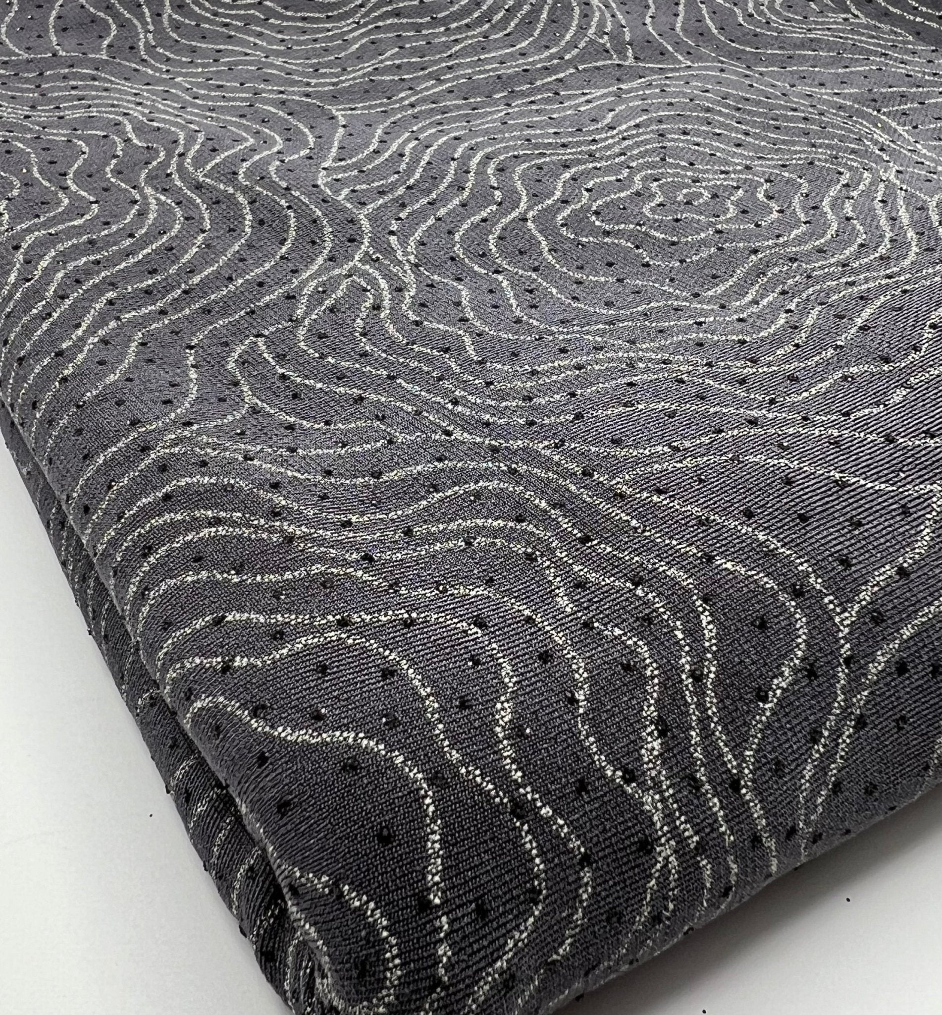 Grey Patterned Glitter Sequin 4 Way Stretch Dress Craft Fabric - T9 Fabrics