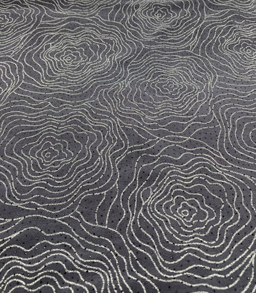 Grey Patterned Glitter Sequin 4 Way Stretch Dress Craft Fabric - T9 Fabrics
