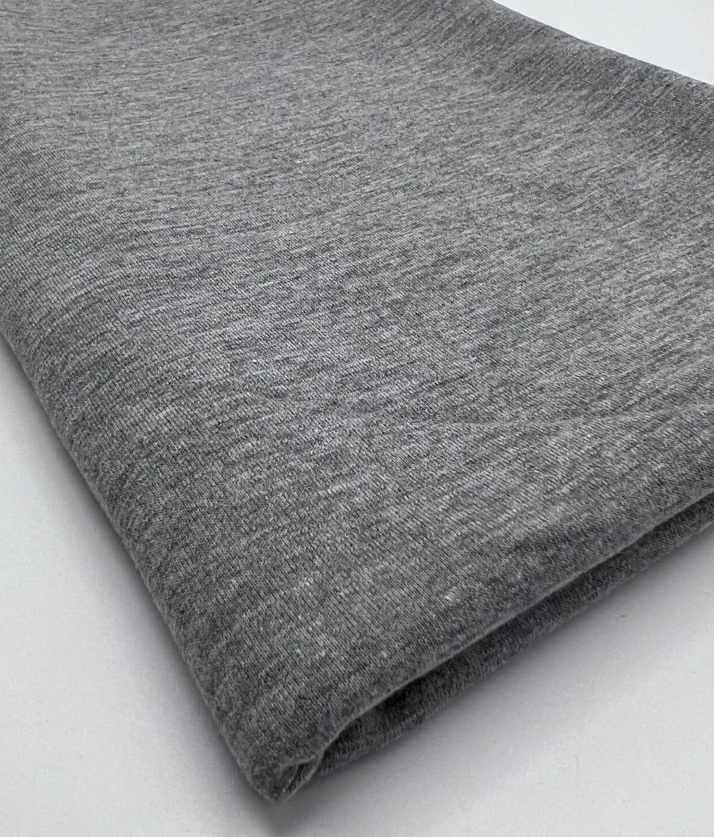 Grey Plain French Terry Loopback Cotton Jersey 230 GSM 95/5 Lycra Jersey, 4 Way Stretch - T9 Fabrics