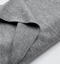 Grey Plain French Terry Loopback Cotton Jersey 230 GSM 95/5 Lycra Jersey, 4 Way Stretch - T9 Fabrics