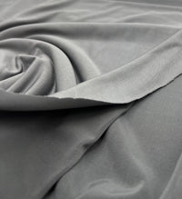 Grey Plain Shiny Soft Touch 4 Way Stretch Fabric - T9 Fabrics