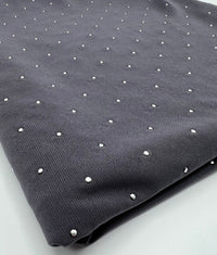 Grey Silver Metal Stud ITY Fabric - T9 Fabrics