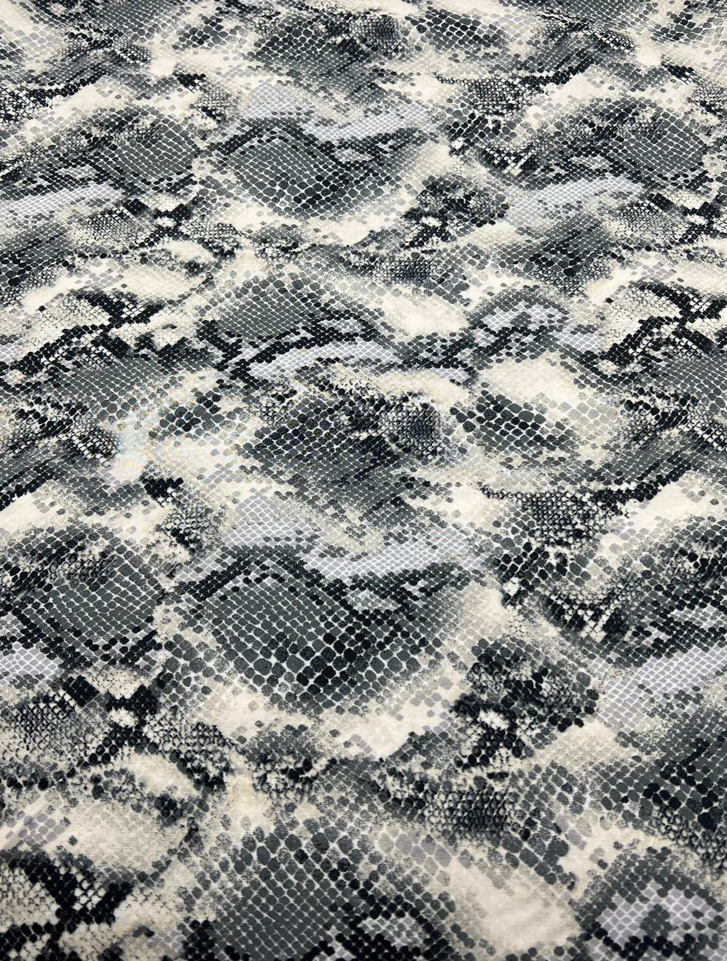Grey Snake Mix 100% Viscose Non Stretch Fabric - T9 Fabrics