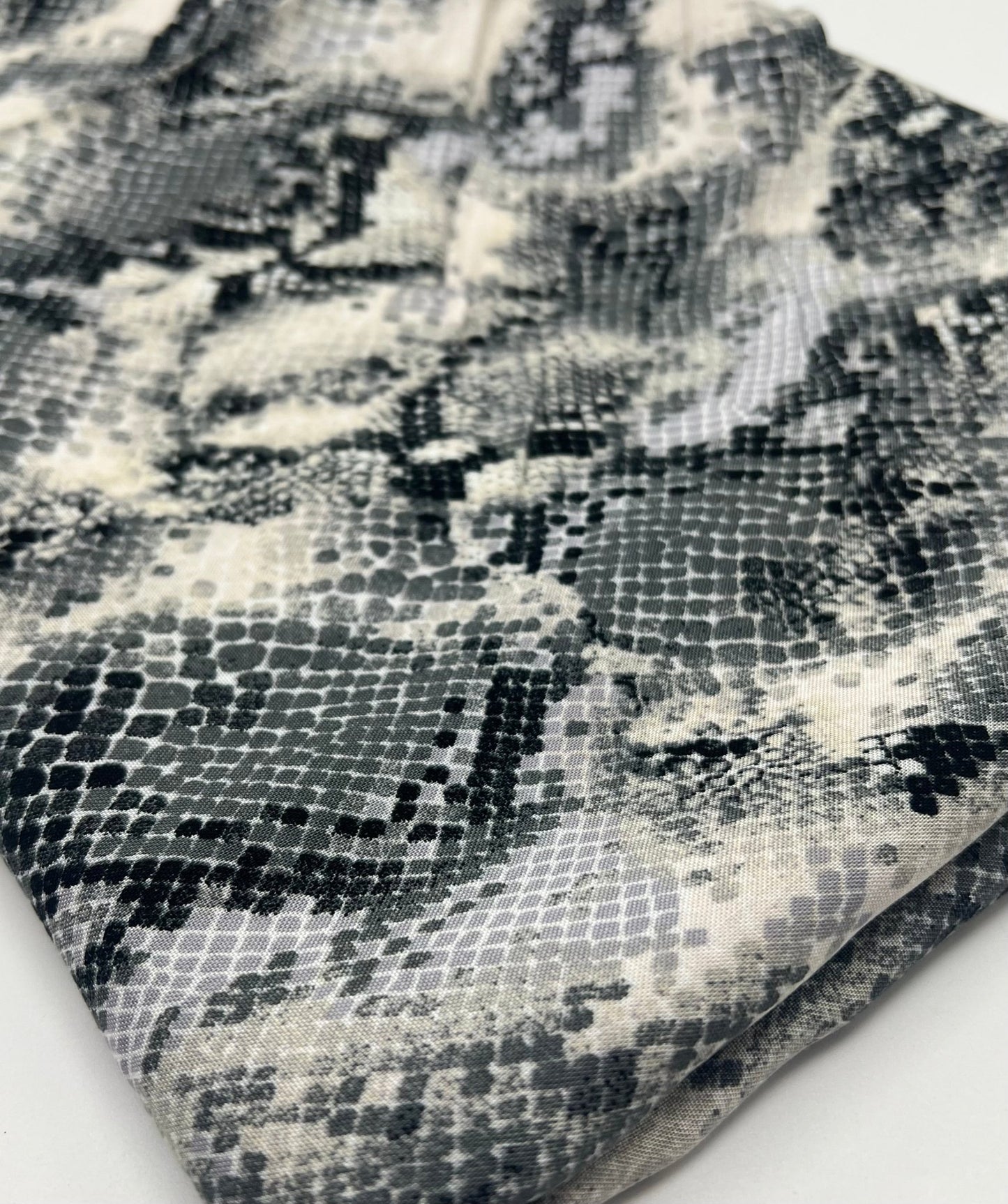 Grey Snake Mix 100% Viscose Non Stretch Fabric - T9 Fabrics