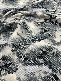 Grey Snake Mix 100% Viscose Non Stretch Fabric - T9 Fabrics