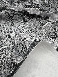 Grey Snake Printed Plain Scuba 4 Way Stretch Jersey Fabric - T9 Fabrics