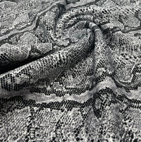 Grey Snake Printed Scuba Crepe Jersey Fabric 4 Way Stretch - T9 Fabrics