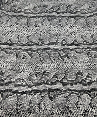 Grey Snake Printed Scuba Crepe Jersey Fabric 4 Way Stretch - T9 Fabrics