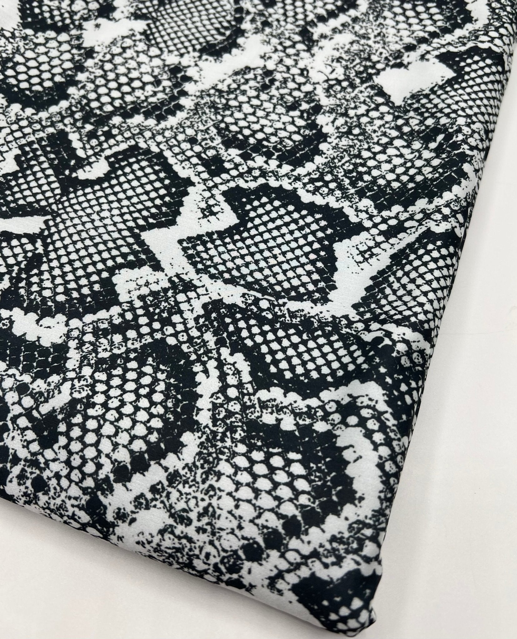 Grey Snake Printed Swimwear / Sportswear 4 Way Stretch Fabric - T9 Fabrics