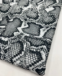 Grey Snake Printed Swimwear / Sportswear 4 Way Stretch Fabric - T9 Fabrics