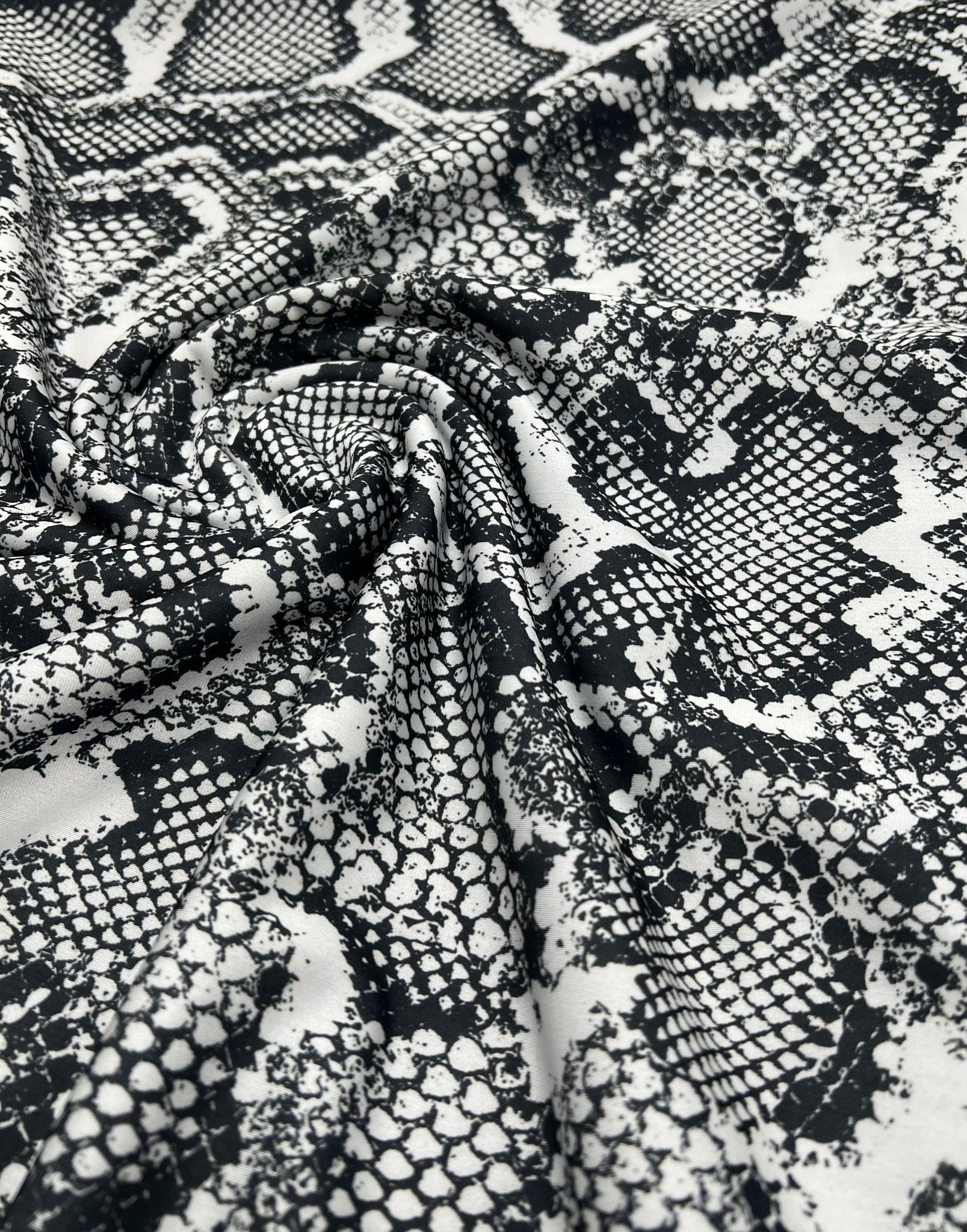 Grey Snake Printed Swimwear / Sportswear 4 Way Stretch Fabric - T9 Fabrics