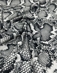 Grey Snake Printed Swimwear / Sportswear 4 Way Stretch Fabric - T9 Fabrics