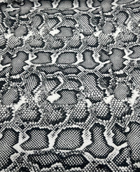 Grey Snake Printed Swimwear / Sportswear 4 Way Stretch Fabric - T9 Fabrics