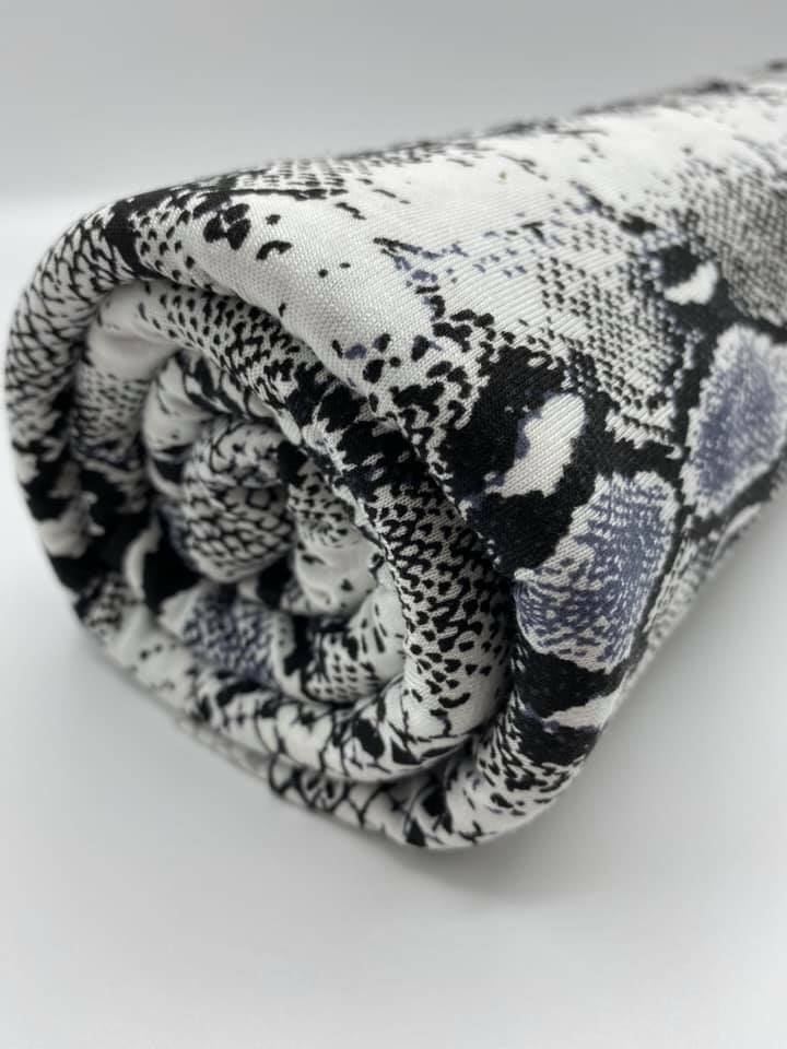 Grey Snakeskin Print Viscose Elastane Fabric - T9 Fabrics