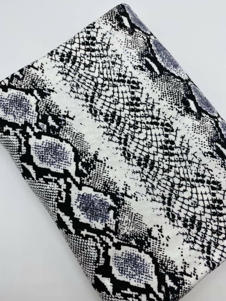 Grey Snakeskin Print Viscose Elastane Fabric - T9 Fabrics