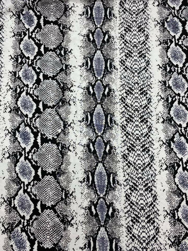 Grey Snakeskin Print Viscose Elastane Fabric - T9 Fabrics