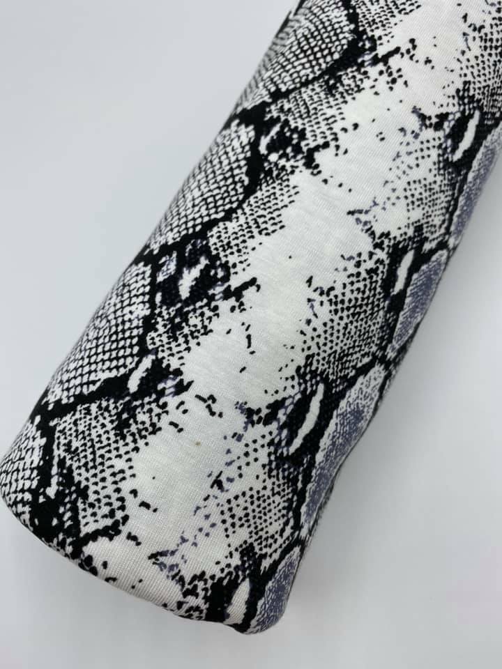 Grey Snakeskin Print Viscose Elastane Fabric - T9 Fabrics