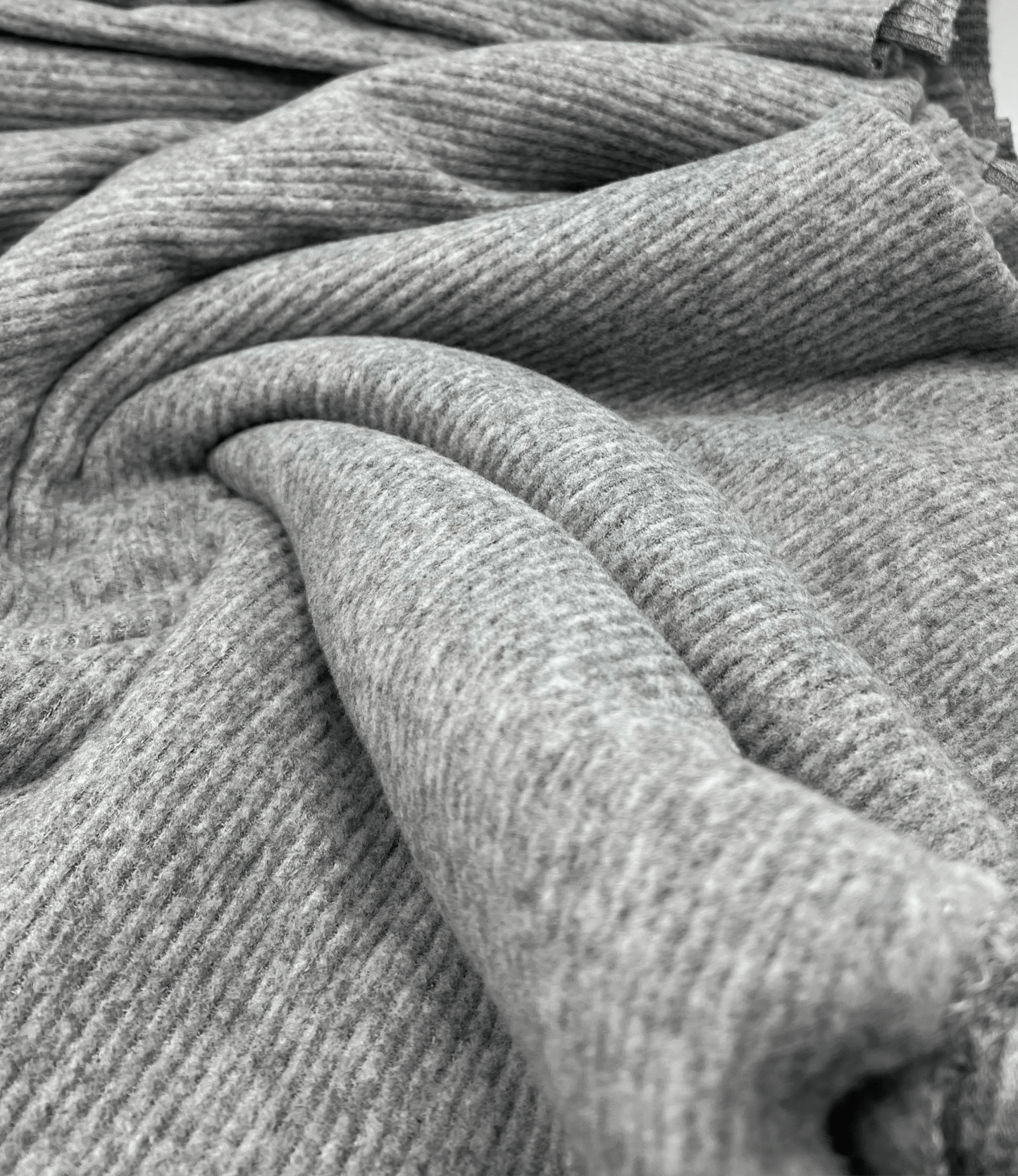 Grey Soft Brushed Cosy Wide Rib Stretch Fabric - T9 Fabrics