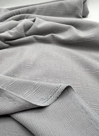 Grey Soft Striped Textured Stretch Fabric - T9 Fabrics