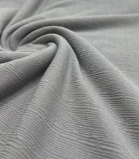 Grey Soft Striped Textured Stretch Fabric - T9 Fabrics