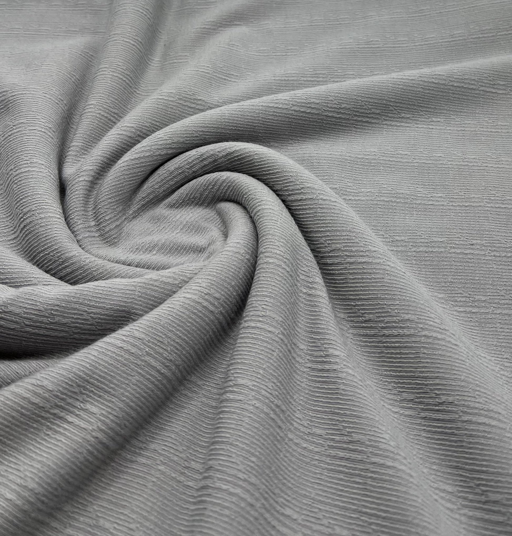 Grey Soft Striped Textured Stretch Fabric - T9 Fabrics