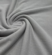 Grey Soft Striped Textured Stretch Fabric - T9 Fabrics