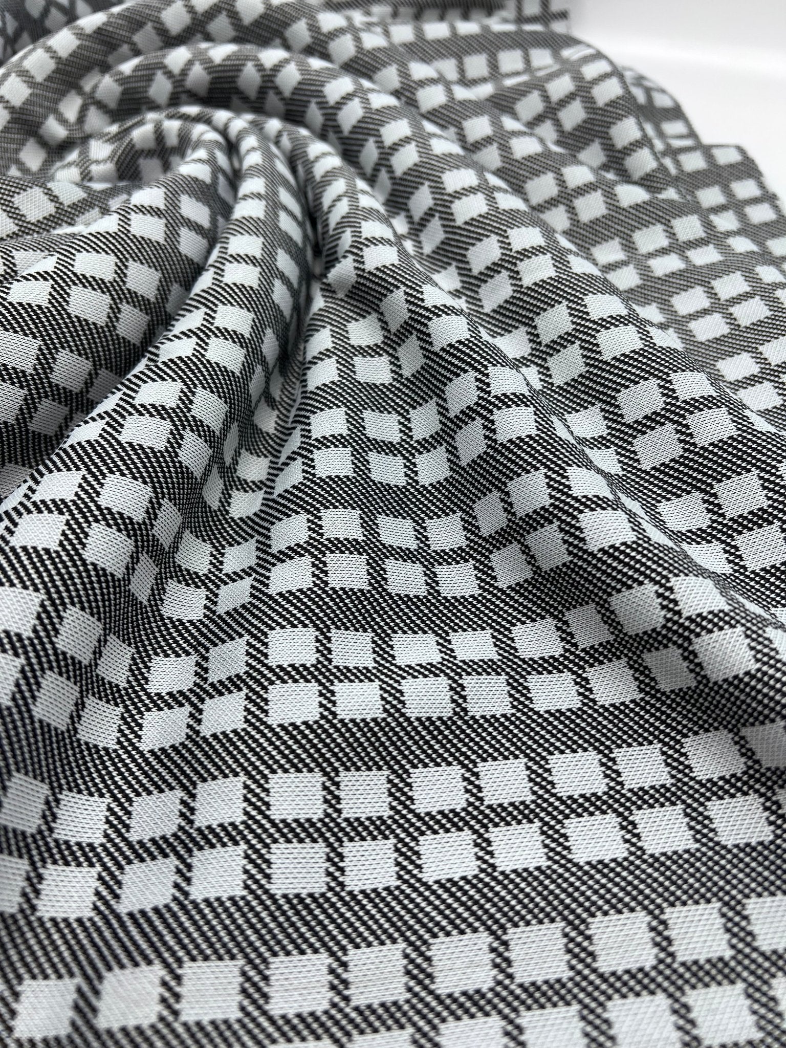 Grey Square Ponte Fabric - T9 Fabrics