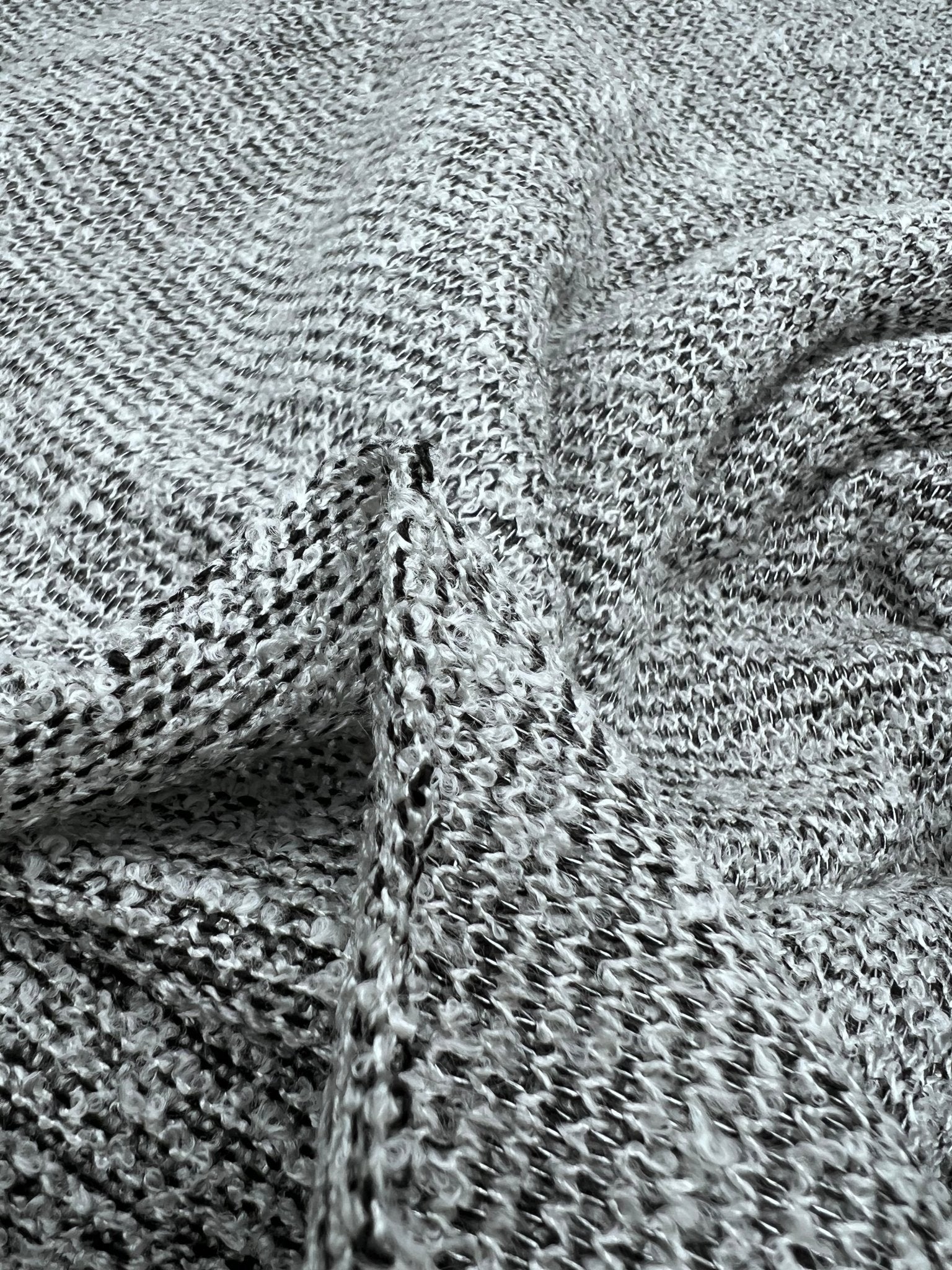 Grey Thick Cosy Knitted Stretch Fabric - T9 Fabrics