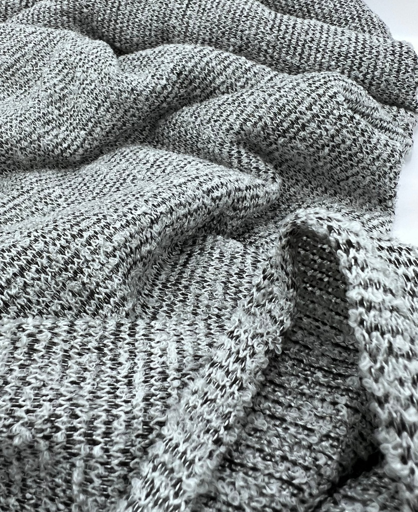 Grey Thick Cosy Knitted Stretch Fabric - T9 Fabrics