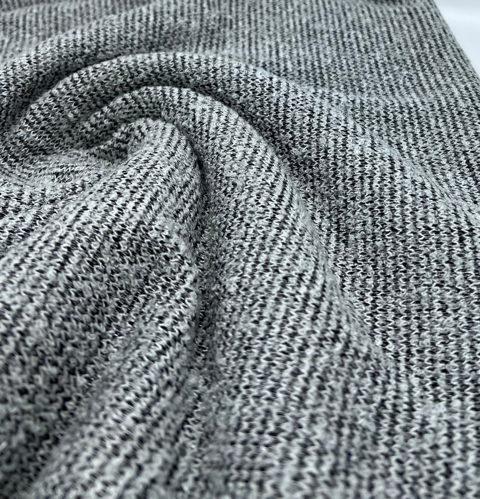 Grey Thick Cosy Knitted Stretch Fabric - T9 Fabrics