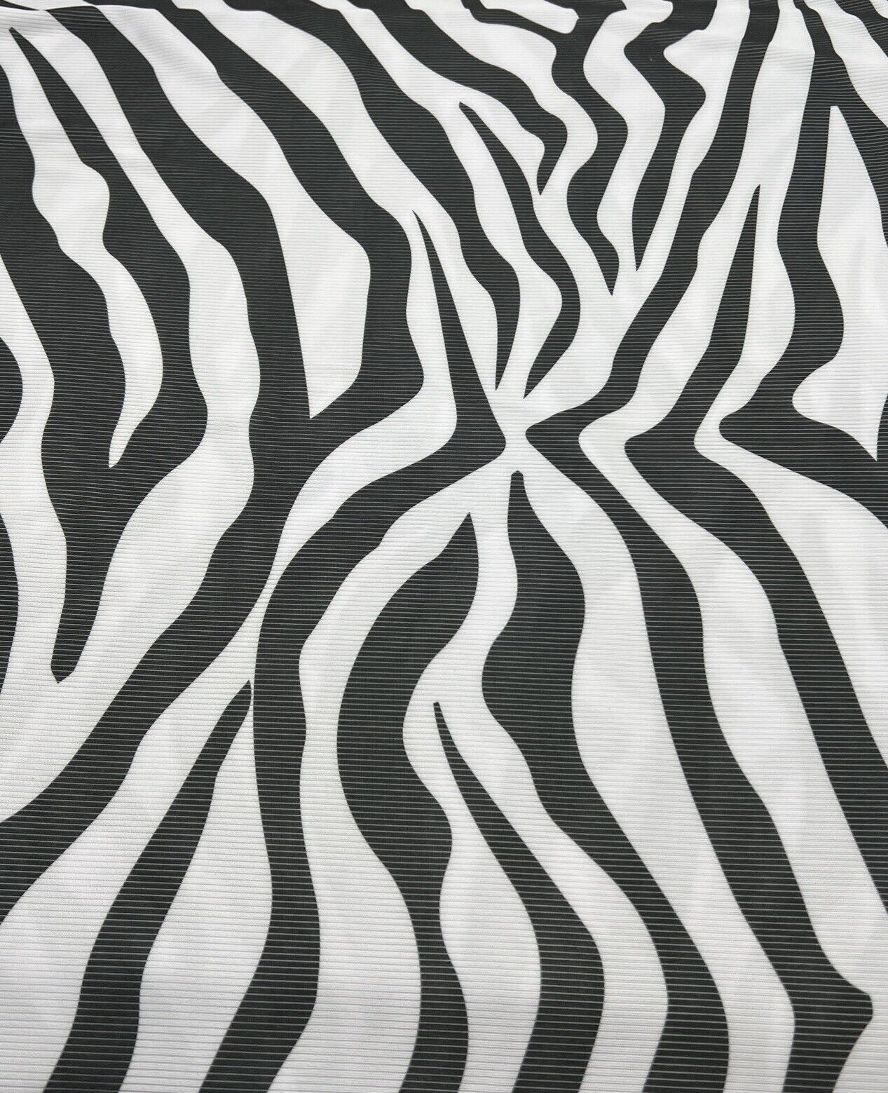 Grey White Animal Print 2X1 Fine Rib Stretch Fabric - T9 Fabrics